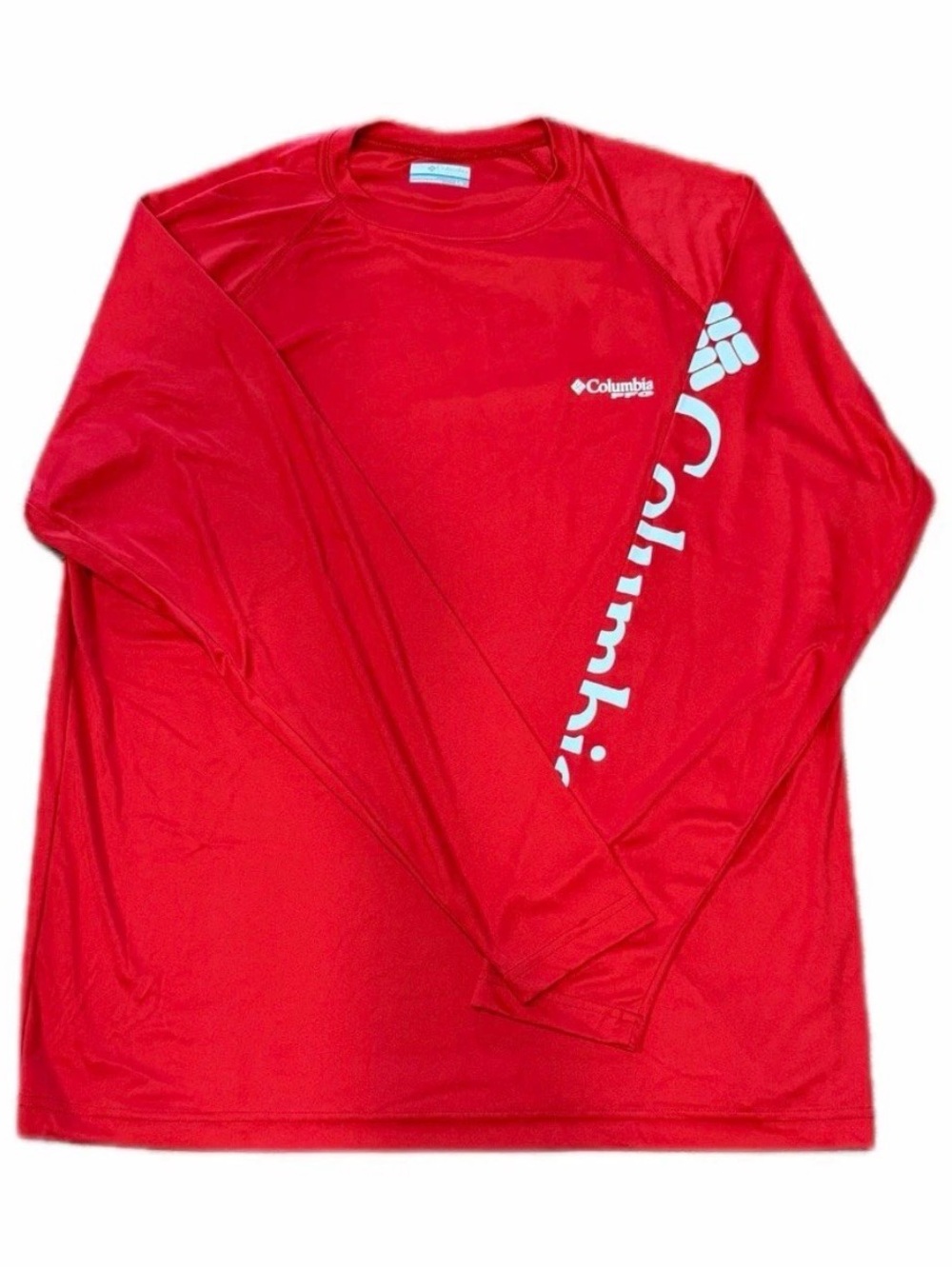 Columbia Red Long Sleeve Performance Tee with White Logo